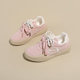 Women’s Casual Platform Sneakers – Soft Suede Lace-Up Comfort Shoes for Daily Wear