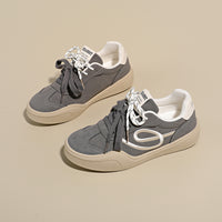 Women’s Casual Platform Sneakers – Soft Suede Lace-Up Comfort Shoes for Daily Wear