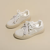 Women’s Casual Platform Sneakers – Soft Suede Lace-Up Comfort Shoes for Daily Wear