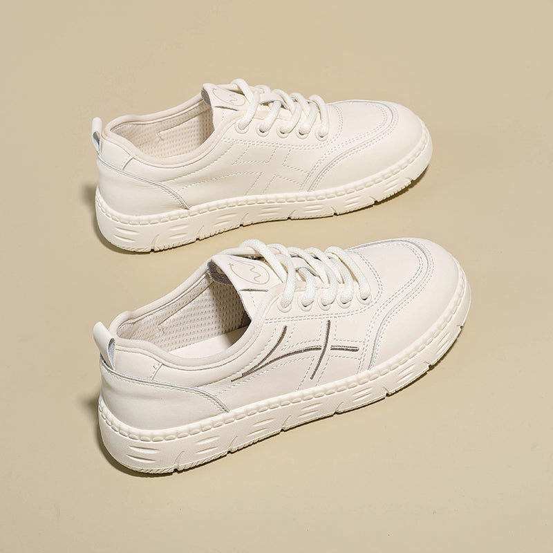 Minimalist Stitch Detail Low-Top Sneakers Casual Comfortable Daily Walking Shoes
