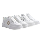 Women’s White Platform Sneakers – Everyday Casual Comfort Shoes