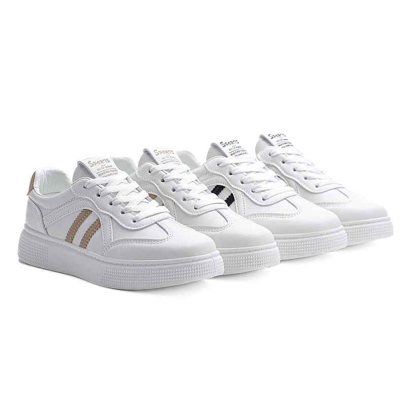 Women’s White Platform Sneakers – Everyday Casual Comfort Shoes
