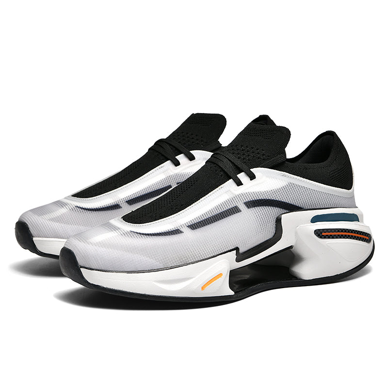 Men’s Futuristic Slip-On Sneakers – Lightweight Breathable Mesh Running-Inspired Casual Shoes