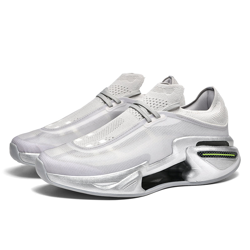 Men’s Futuristic Slip-On Sneakers – Lightweight Breathable Mesh Running-Inspired Casual Shoes