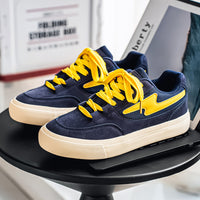 Men’s & Women’s Casual Low-Top Sneakers – Breathable Suede-Style Upper with Thick Rubber Sole