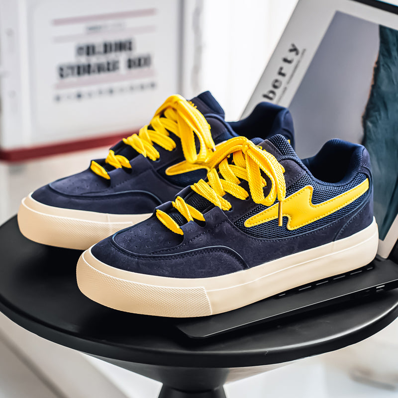 Men’s & Women’s Casual Low-Top Sneakers – Breathable Suede-Style Upper with Thick Rubber Sole