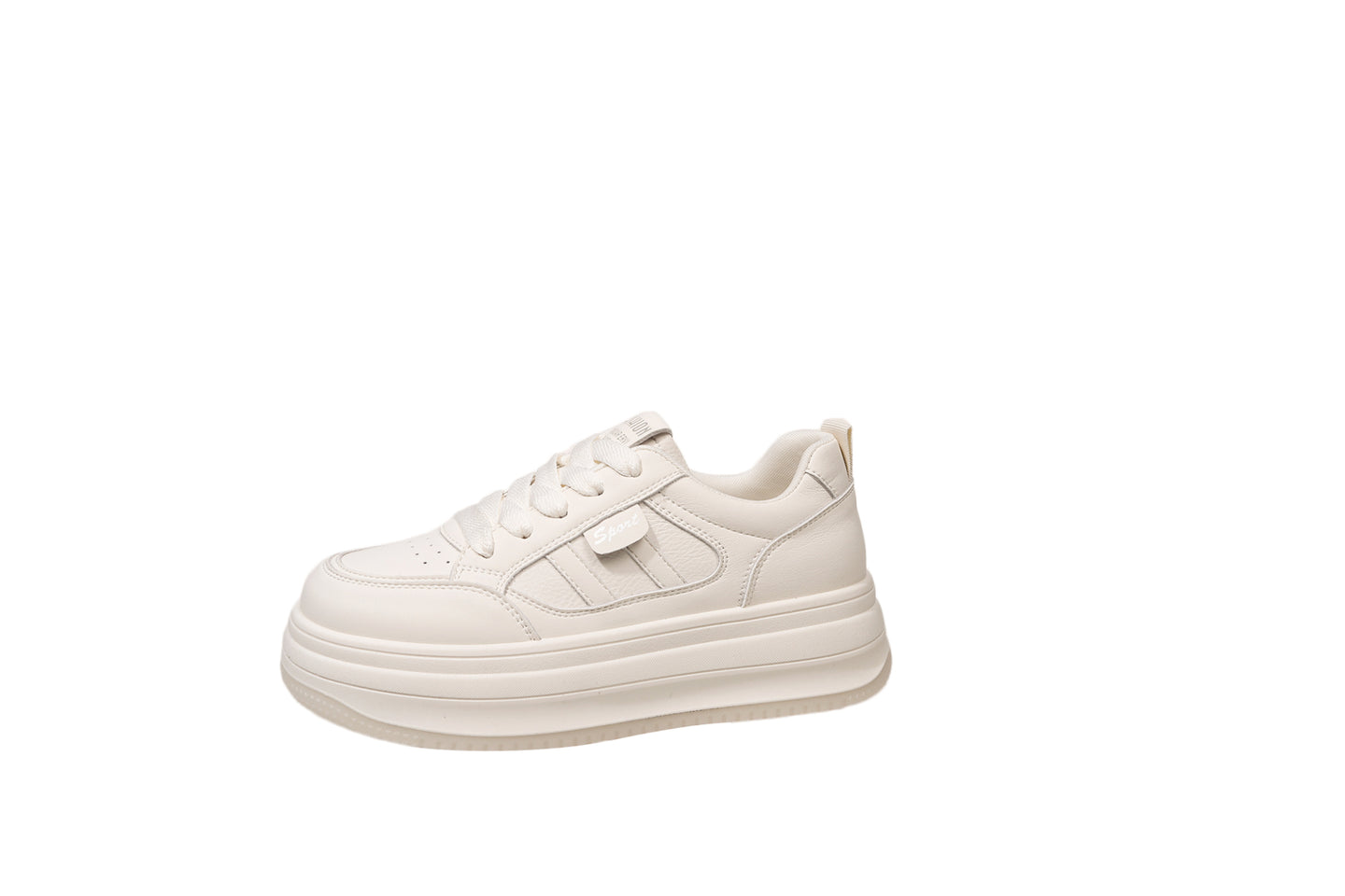 Men’s & Women’s Classic All-White Platform Sneakers – Lightweight Casual Shoes for Daily Wear