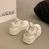 Women’s Sweet Platform Sneakers – Cute Thick Sole Casual Shoes Soft colors. Lovely details.    Made for everyday sweetness.