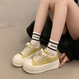 Women’s Sweet Platform Sneakers – Cute Thick Sole Casual Shoes Soft colors. Lovely details.    Made for everyday sweetness.