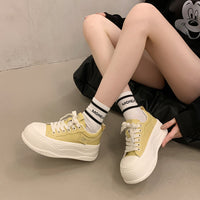 Women’s Sweet Platform Sneakers – Cute Thick Sole Casual Shoes Soft colors. Lovely details.    Made for everyday sweetness.