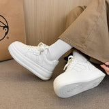 Women’s Cream White Platform Sneakers – Everyday Height Boost Shoes  Soft tone. Extra height. Easy everyday style.