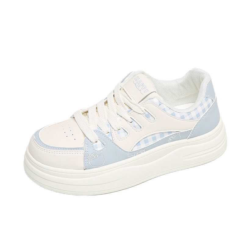 Women’s Pastel Platform Sneakers – Casual Thick Sole Shoes for Everyday Wear