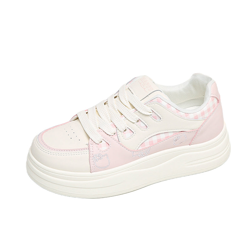 Women’s Pastel Platform Sneakers – Casual Thick Sole Shoes for Everyday Wear