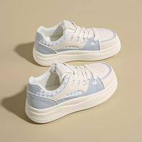 Women’s Pastel Platform Sneakers – Casual Thick Sole Shoes for Everyday Wear