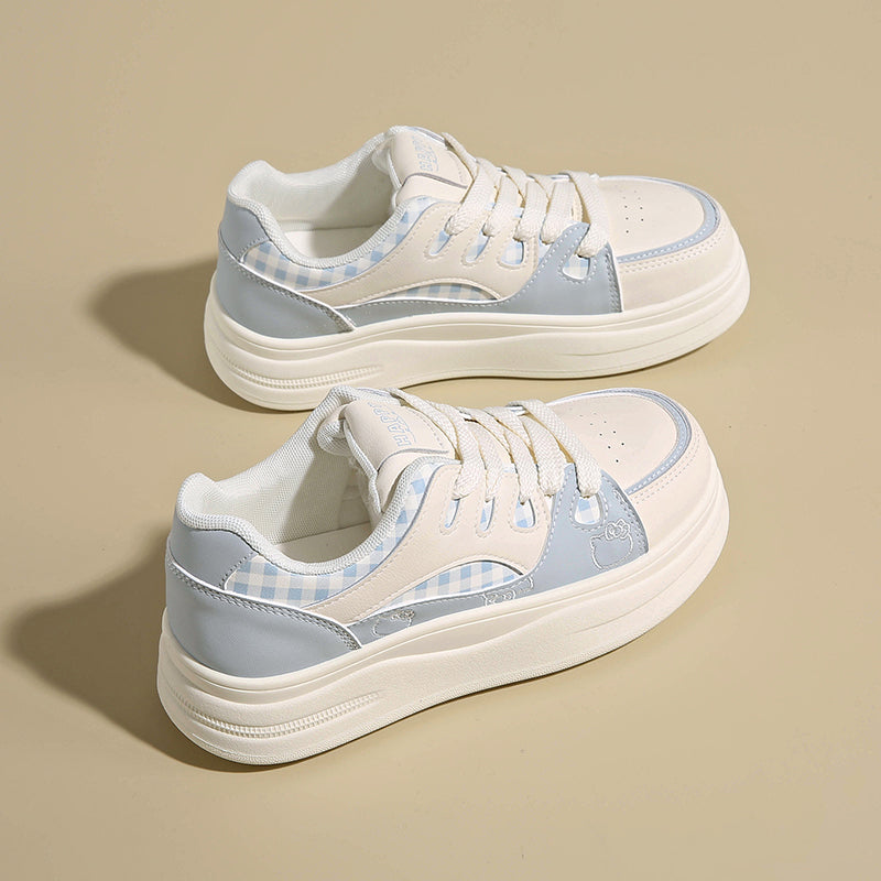 Women’s Pastel Platform Sneakers – Casual Thick Sole Shoes for Everyday Wear