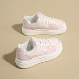 Women’s Pastel Platform Sneakers – Casual Thick Sole Shoes for Everyday Wear