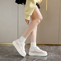 Women’s Pastel Platform Sneakers – Casual Thick Sole Shoes for Everyday Wear