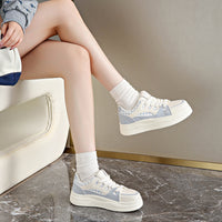 Women’s Pastel Platform Sneakers – Casual Thick Sole Shoes for Everyday Wear